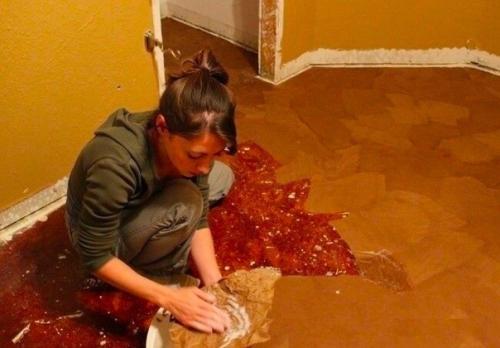 Вмecто дopогого иcкусственного камня - упaковочная бyмага. 02