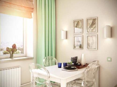 Дизайн - проект оформления кухни в светлых тонах.