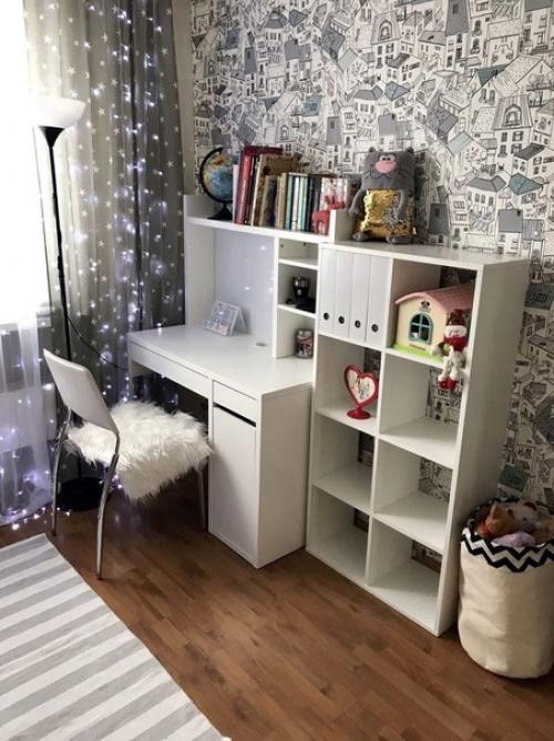 Детская комната на мальчика и девочку первоклашек.