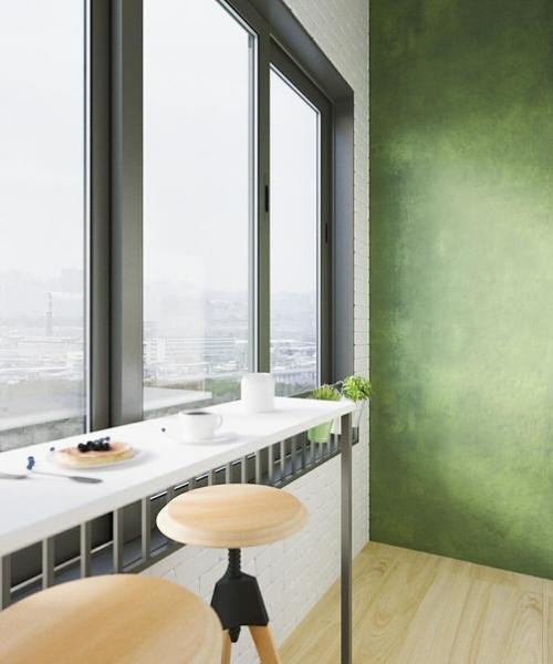 Балкон с акцентной стеной. 02