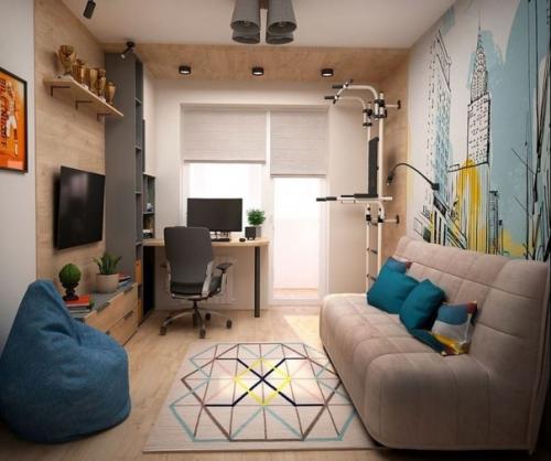 Предлагается организация небольшой комнаты для подростка - парня. 01