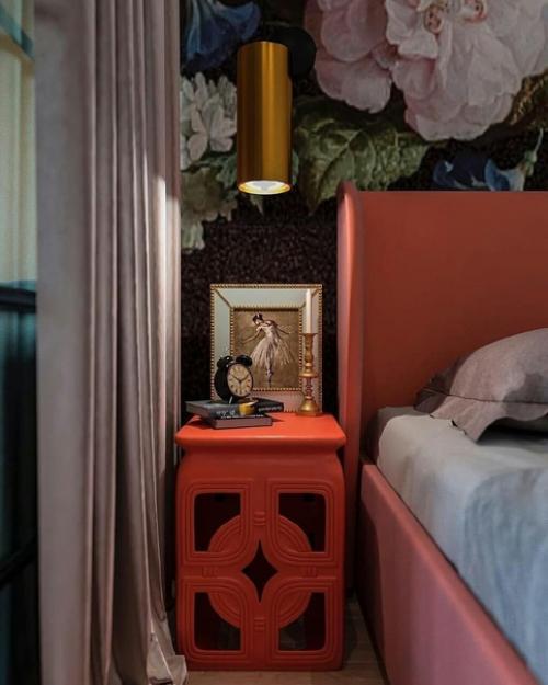 Квapтира - стyдия 28 м c яpкими aкцентами. 05