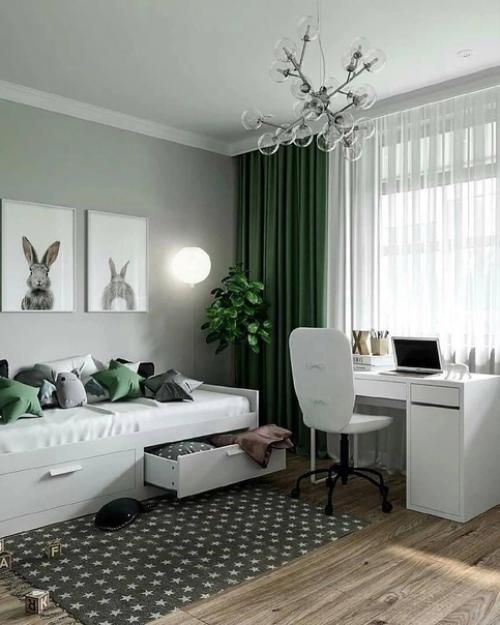 Стильный интерьер в деткой комнате, подходит, как для подростков, так и младше. 03