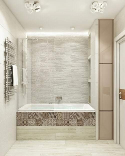 Совмещенный санузел в светлых тонах.