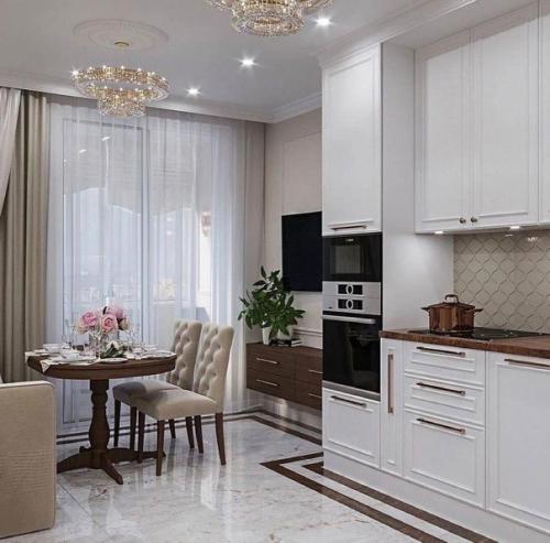 Кухня с классическим дизайном - это идеальное сочетание, которое привносит удобство и красоту.