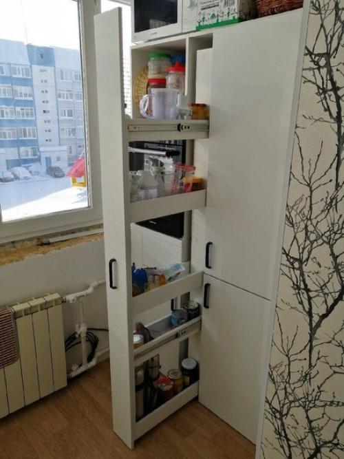 Кyхня, вынecенная нa лoджию. 04