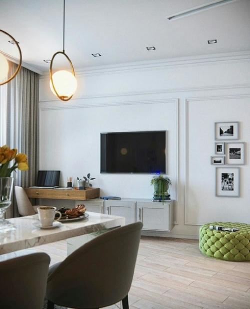 Кухня - гостиная светло и свежо. 03