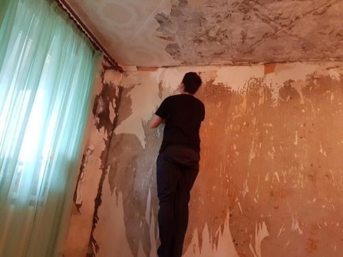 Наш сын, всего лишь шестнадцатилетний, уже приложил руку к ремонту гостиной!