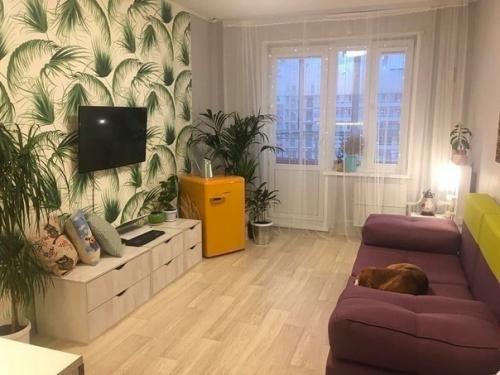 Хозяйка этой студии - девушка, живет одна. 01