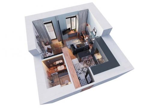 Задумка дизайна для владельцев студий 29 кв. 07