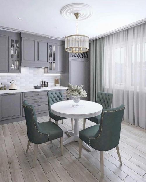 Мы объединили сразу три составляющих, кухню, лоджию и гостинную.