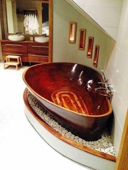 Ванны для любителей натуральных материалов из дерева. 02