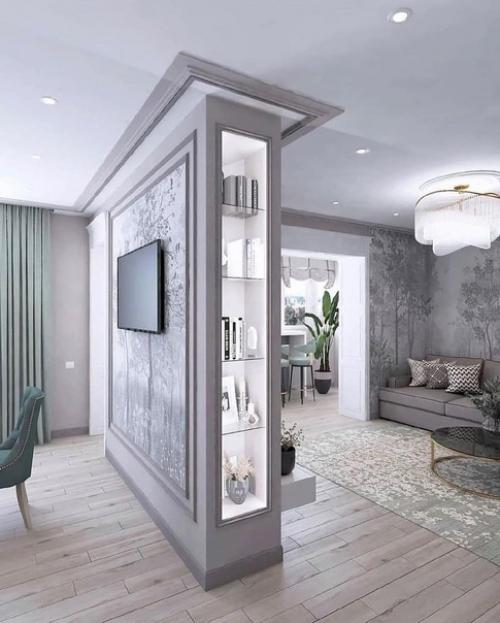 Мы объединили сразу три составляющих, кухню, лоджию и гостинную. 03