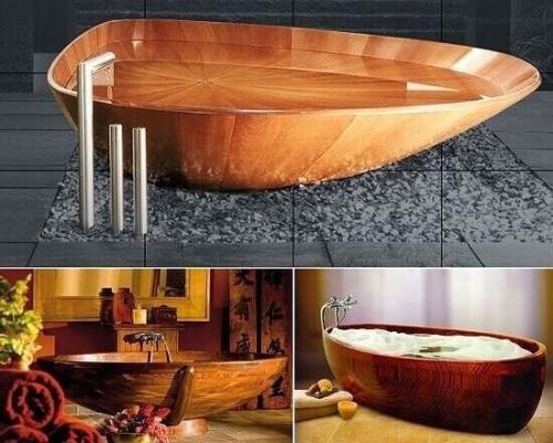 Ванны для любителей натуральных материалов из дерева. 04