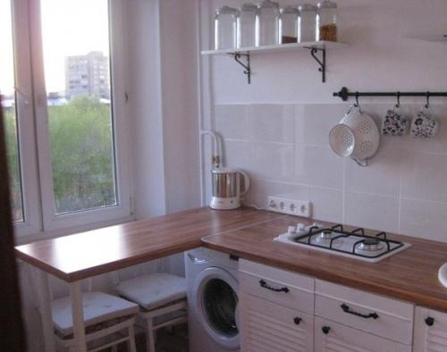 Однушка хрущевка в белом - кухня 5 кв. 07