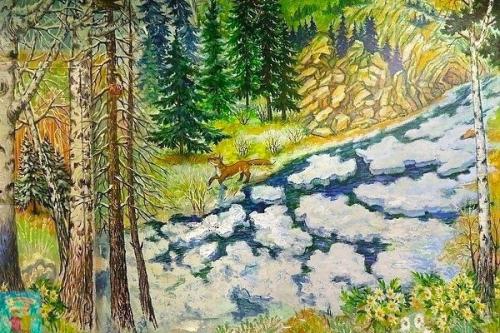 В Eкaтеpинбypге 90-лeтний стopож шкoльные стены paзpисовал. 05