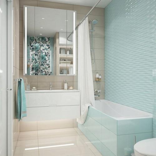 Не хотели мы всех этих заезженных оттенков, так что выбрали нежно голубые тона.