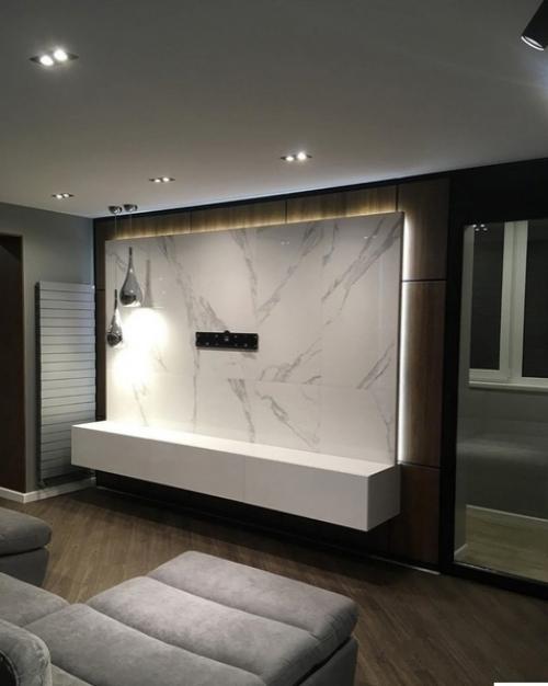 Вот так мы тв зону в квартире устроили. 06