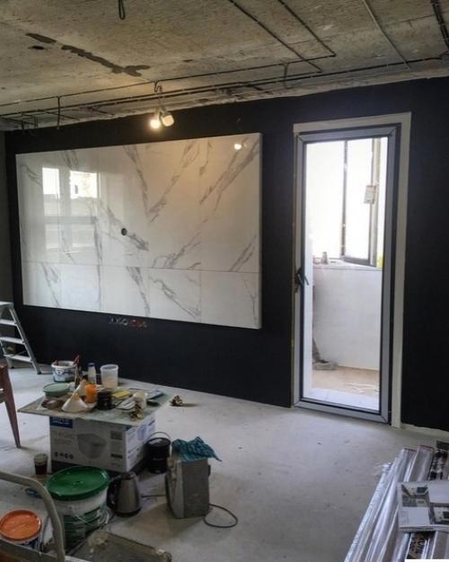 Вот так мы тв зону в квартире устроили. 03