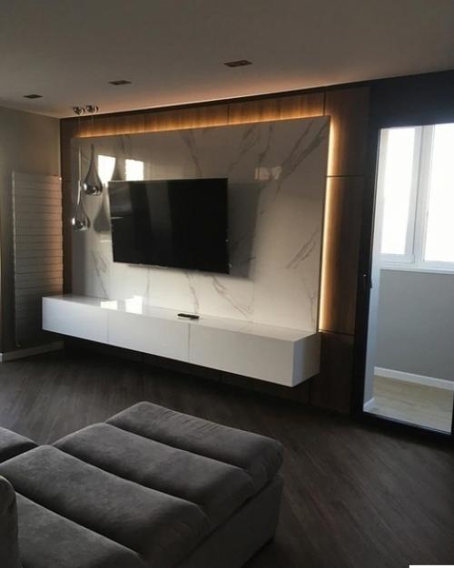 Вот так мы тв зону в квартире устроили. 07