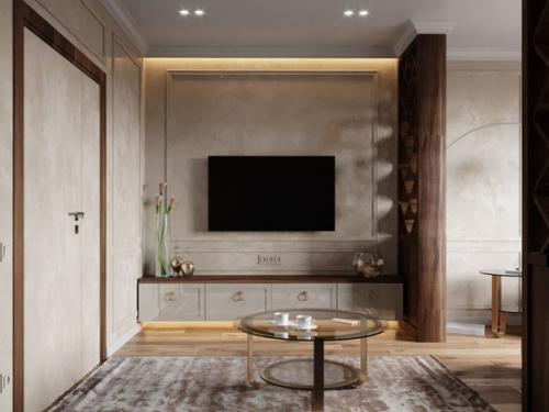 Дизайн - проект оформления гостиной с зонированием. 02