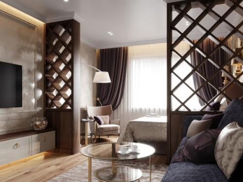 Дизайн - проект оформления гостиной с зонированием. 04