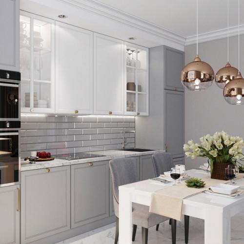 Кухня и гостиная в едином стиле. 02