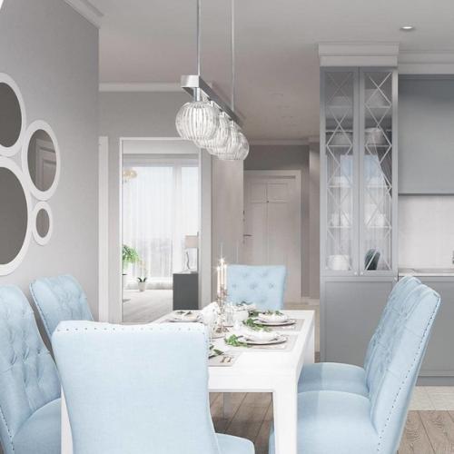 Кухня в холодной цветовой гамме. 01