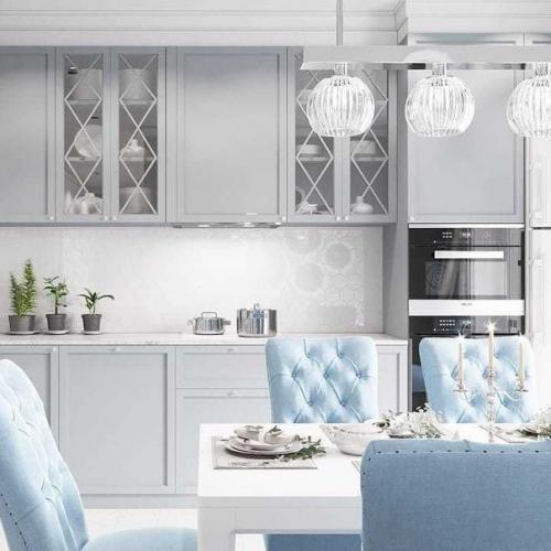 Кухня в холодной цветовой гамме. 02