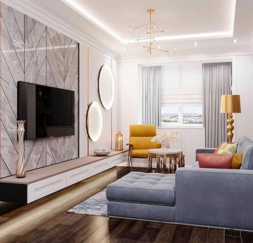 Очень яркая и симпатичная гостиная комната, не все такое придётся по вкусу. 02