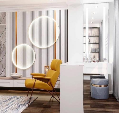 Очень яркая и симпатичная гостиная комната, не все такое придётся по вкусу. 03