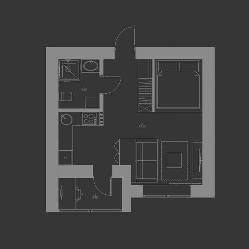 Дизайн - проект квартиры 34 кв. 07
