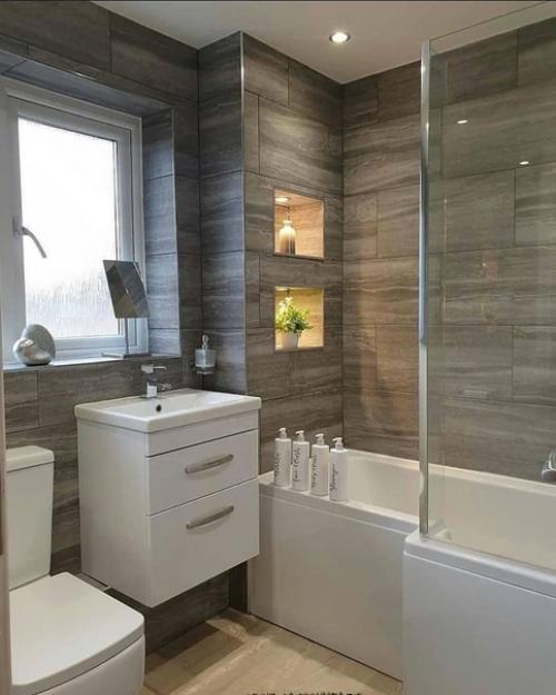 Сделали такой вот ремонт ванной комнаты у себя в загородном доме. 02