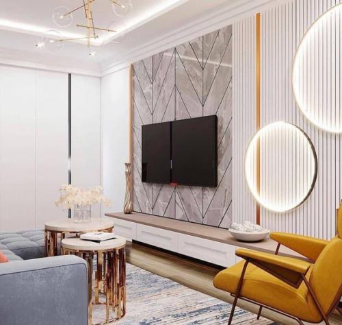 Очень яркая и симпатичная гостиная комната, не все такое придётся по вкусу. 04