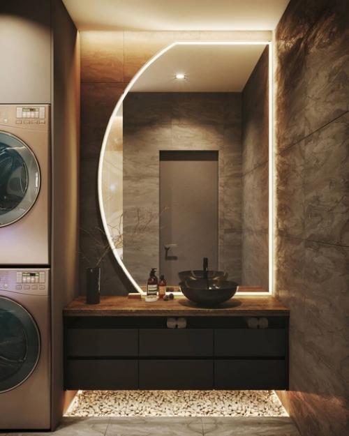 Создайте уютную и функциональную ванную комнату, сделанную в теплых тонах. 06