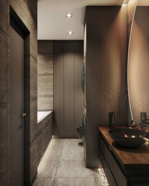 Создайте уютную и функциональную ванную комнату, сделанную в теплых тонах. 03