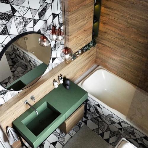 Нестандартные цветовые решения в дизайне ванной комнаты. 02