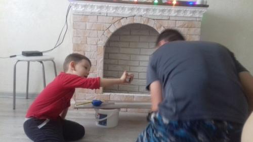 Жена декоративный картонный фальшкамин попросила. 04