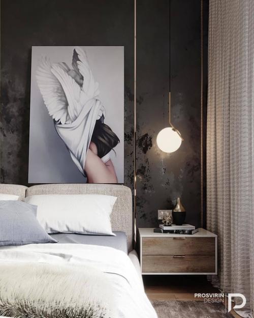 Дизайн - проект спальни с гардеробной.