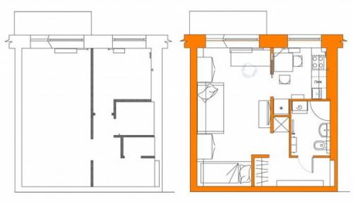Функциональная однушка в нежных тонах. 06