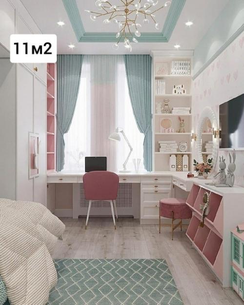 Создание кoмнаты для дeвочки на 11 кв.