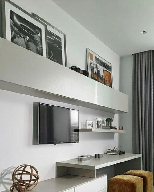 Подобрали несколько вариантов оформления зоны тв. 03