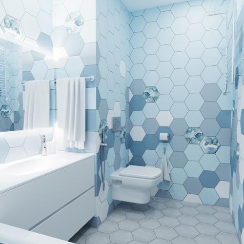 Совершенно разные квартиры, но использовавшие один и тот же стиль оформление санузла. 03