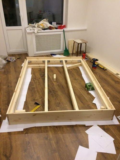 Решил я значит сделать кровать нам с женой самостоятельно, из дерева.