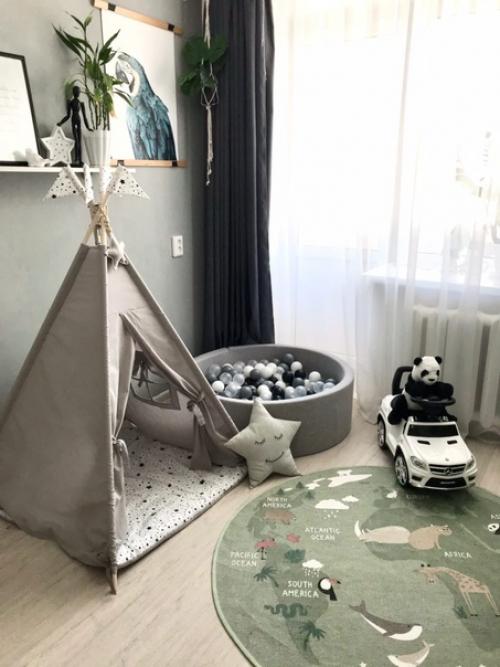 Добавили немного джунглей в детскую для нашего юного искателя приключений. 01