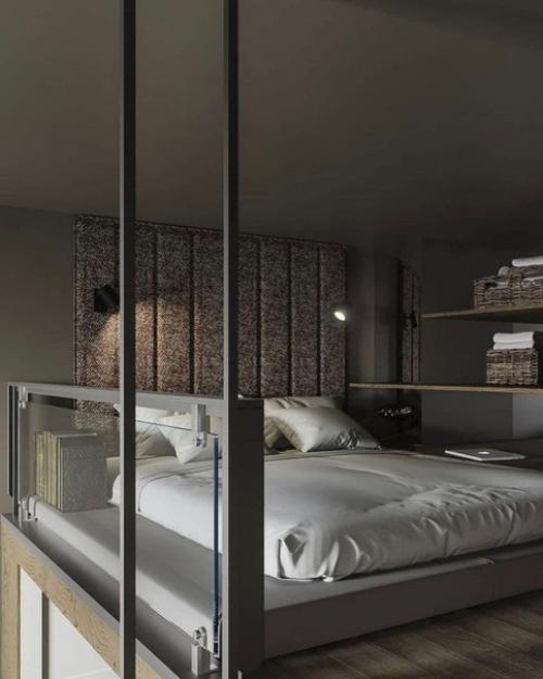 Внимание!  Только в том случае, если у вас небольшая студия, не беда, ее всегда можно превратить в хоромы, главное чтобы потолки были высокие. 06