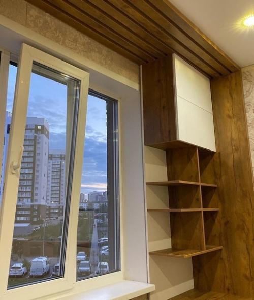 Показываю часть комнату, какую идею мы применили к зоне окна. 01