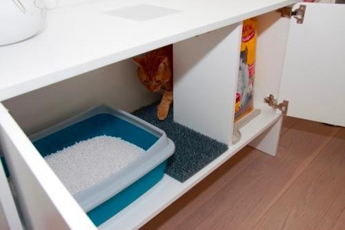 Асскажу вам отличный способ спрятать кошачий лоток даже в интерьере! 02