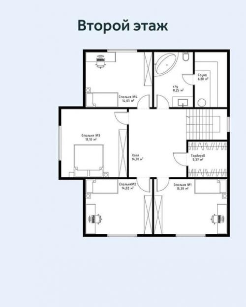 Симпатичный загородные двухэтажный домик, планировка прилагается. 05