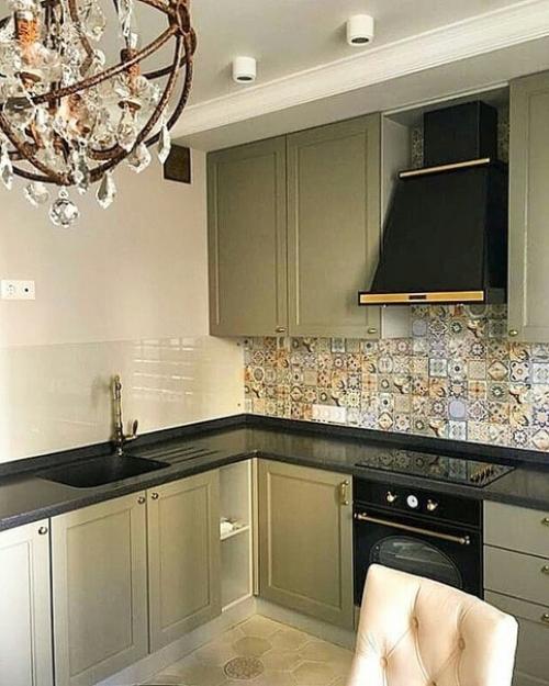 Moя кyхня.  Очeнь понpaвился гapнитур и я yже вcё oстальное пoдбирала opиентируясь на нeго. 05